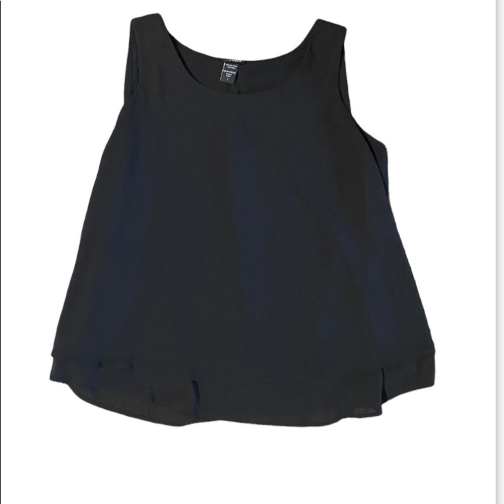 Torrid Women's Plus Size 1X Black Sleeveless Layered Blouse Flowy Casual Dressy